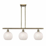 White Mouchette 3 Modern Stem Hung Oversized Island Pendant by Innovations - 516-3I-G1216-8