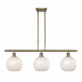 White Mouchette 3 Modern Stem Hung Oversized Island Pendant by Innovations - 516-3I-G1216-8