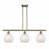 White Mouchette 3 Modern Stem Hung Oversized Island Pendant by Innovations - 516-3I-G1216-8