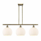 White Venetian 3 Light Stem Hung Oversized Island Pendant by Innovations - 516-3I-G1217-10