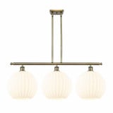 White Venetian 3 Steel Stem Hung Oversized Island Pendant by Innovations - 516-3I-G1217-12