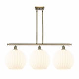 White Venetian 3 Steel Stem Hung Oversized Island Pendant by Innovations - 516-3I-G1217-12