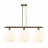 White Venetian 3 Steel Stem Hung Oversized Island Pendant by Innovations - 516-3I-G1217-12