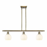 White Venetian 3 Brass Stem Hung Oversized Island Pendant by Innovations - 516-3I-G1217-6