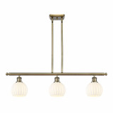 White Venetian 3 Brass Stem Hung Oversized Island Pendant by Innovations - 516-3I-G1217-6