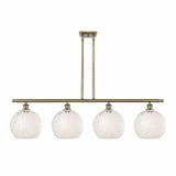 White Mouchette 4 Light Stem Hung Oversized Island Pendant by Innovations - 516-4I-G1216-10