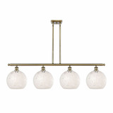 White Mouchette 4 Light Stem Hung Oversized Island Pendant by Innovations - 516-4I-G1216-10