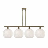 White Mouchette 4 Steel Stem Hung Oversized Island Pendant by Innovations - 516-4I-G1216-12