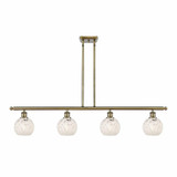 White Mouchette 4 Brass Stem Hung Oversized Island Pendant by Innovations - 516-4I-G1216-6