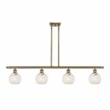 White Mouchette 4 Brass Stem Hung Oversized Island Pendant by Innovations - 516-4I-G1216-6