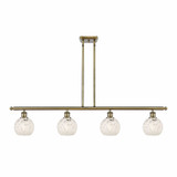 White Mouchette 4 Brass Stem Hung Oversized Island Pendant by Innovations - 516-4I-G1216-6