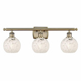 White Mouchette 3 Light Vanity Light 26 Inch Wide by Innovations - 516-3W-G1216-6