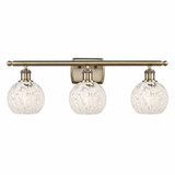 White Mouchette 3 Light Vanity Light 26 Inch Wide by Innovations - 516-3W-G1216-6