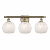 White Mouchette 3 Light Vanity Light 28 Inch Wide by Innovations - 516-3W-G1216-8