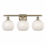 White Mouchette 3 Light Vanity Light 28 Inch Wide by Innovations - 516-3W-G1216-8
