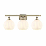 White Venetian 3 Light Vanity Light 28 Inch Wide by Innovations - 516-3W-G1217-8