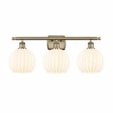White Venetian 3 Light Vanity Light 28 Inch Wide by Innovations - 516-3W-G1217-8