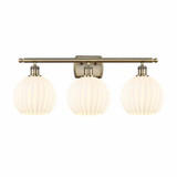 White Venetian 3 Light Vanity Light 28 Inch Wide by Innovations - 516-3W-G1217-8