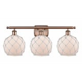 Farmhouse Rope 3 Light Vanity Light 26 Inch Wide by Innovations - 516-3W-G121-8R