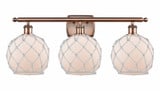 Farmhouse Rope 3 Light Vanity Light 26 Inch Wide by Innovations - 516-3W-G121-8R
