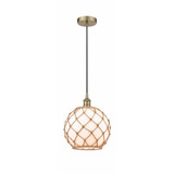 Farmhouse Rope 1 Light Small Pendant 12.75 Inch Tall by Innovations - 616-1P-G12-10R