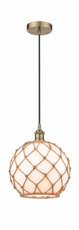 Farmhouse Rope 1 Light Small Pendant 12.75 Inch Tall by Innovations - 616-1P-G12-10R