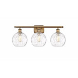 Athens Water Glass 3 Light Globe Vanity Light 26 Inch Wide by Innovations - 516-3W-G1215-8