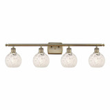 White Mouchette 4 Light Vanity Light 36 Inch Wide by Innovations - 516-4W-G1216-6
