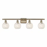 White Mouchette 4 Light Vanity Light 36 Inch Wide by Innovations - 516-4W-G1216-6