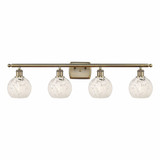 White Mouchette 4 Light Vanity Light 36 Inch Wide by Innovations - 516-4W-G1216-6