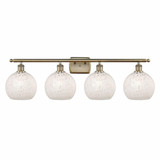 White Mouchette 4 Light Vanity Light 38 Inch Wide by Innovations - 516-4W-G1216-8