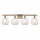 White Mouchette 4 Light Vanity Light 38 Inch Wide by Innovations - 516-4W-G1216-8