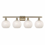 White Mouchette 4 Light Vanity Light 38 Inch Wide by Innovations - 516-4W-G1216-8