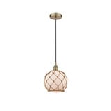 Farmhouse Rope 1 Light Cord Hung Small Pendant by Innovations - 616-1P-G12-8R