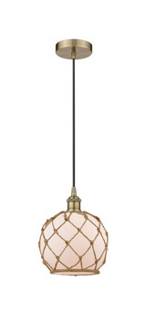 Farmhouse Rope 1 Light Cord Hung Small Pendant by Innovations - 616-1P-G12-8R