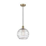 Athens Deco Swirl 1 Light Small Pendant 12.75 Inch Tall by Innovations - 616-1P-G1213-10