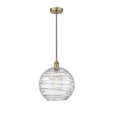 Athens Deco Swirl 1 Light Medium Pendant 14.75 Inch Tall by Innovations - 616-1P-G1213-12