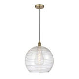 Athens Deco Swirl 1 Light Medium Pendant 15.88 Inch Tall by Innovations - 616-1P-G1213-14