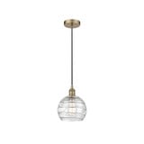 Athens Deco Swirl 1 Light Small Pendant 10.75 Inch Tall by Innovations - 616-1P-G1213-8