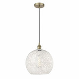 White Mouchette 1 Light Steel Cord Hung Medium Pendant by Innovations - 616-1P-G1216-14