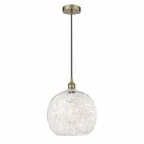 White Mouchette 1 Light Steel Cord Hung Medium Pendant by Innovations - 616-1P-G1216-14