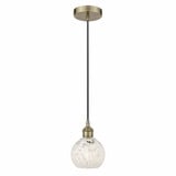 White Mouchette 1 Light Cord Hung Mini Pendant 8 Inch Tall by Innovations - 616-1P-G1216-6