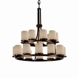 Limoges Dakota 21 Light Large 2 Tier Chandelier by Justice Design - POR-8767-10-PLET