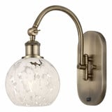 White Mouchette 1 Light Wall Sconce 12.5 Inch Length by Innovations - 518-1W-G1216-6
