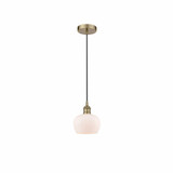 Fenton 1 Light Cord Hung Small Pendant 8.5 Inch Tall by Innovations - 616-1P-FEN