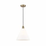 Berkshire 1 Light Medium Cord Hung Pendant 14 Inch Tall by Innovations - 616-1P-GBC-12