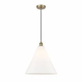 Berkshire 1 Light Medium Cord Hung Pendant 18 Inch Tall by Innovations - 616-1P-GBC-16