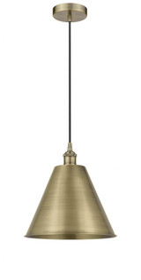 Edison Cone 1 Light Medium Cord Hung Pendant 12 Inch Wide by Innovations - 616-1P-MBC-12