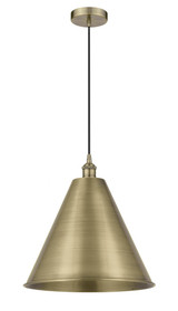 Edison Cone 1 Light Medium Cord Hung Pendant 16 Inch Wide by Innovations - 616-1P-MBC-16