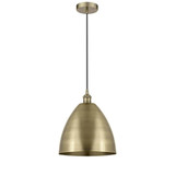 Edison Dome 1 Light Medium Cord Hung Pendant 14.75 Inch Tall by Innovations - 616-1P-MBD-12